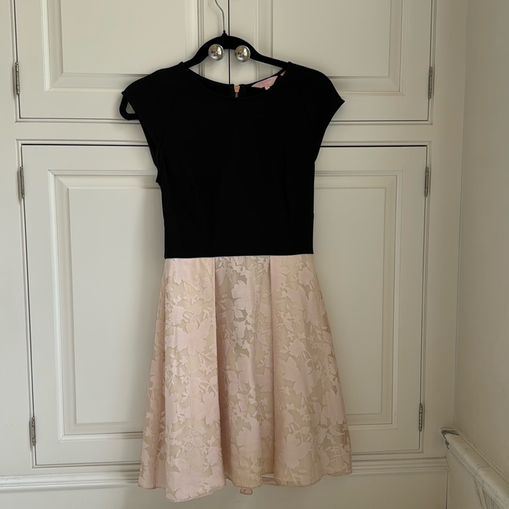 Size 1 Ted Baker dress in black and pink lace